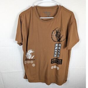 Taco Tuesday Blessed Graphic T Shirt Large Brown Japanese Lettering Streetwear